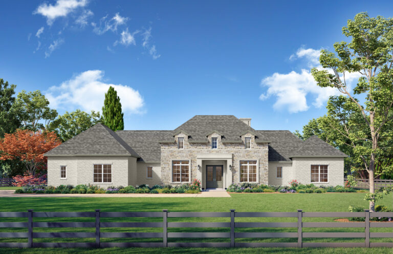 Elevation of Highcliffe house with traditional style